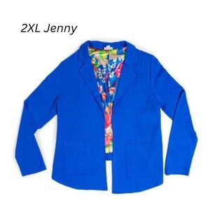 LuLaRoe Blue Blazer with Floral Lining